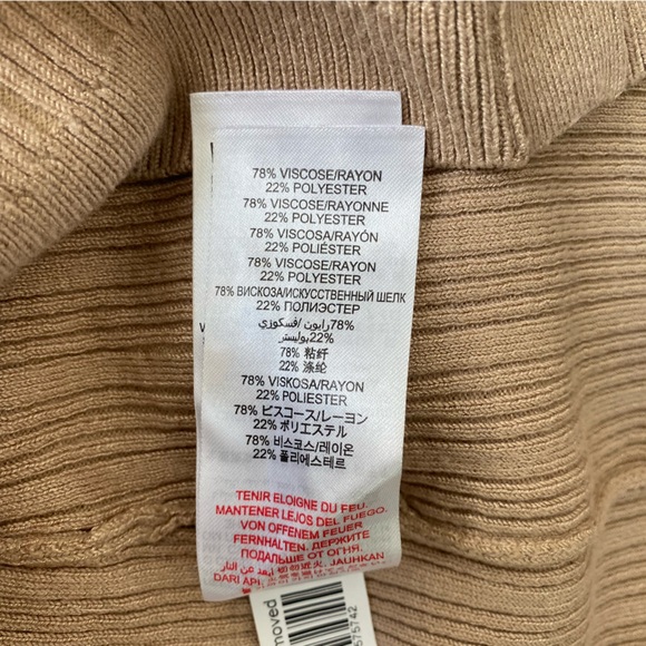 NEW Lipsy London Beige Ribbed Knit Long Sleeve Button Front Sweater Dress Size 8 - Picture 9 of 9